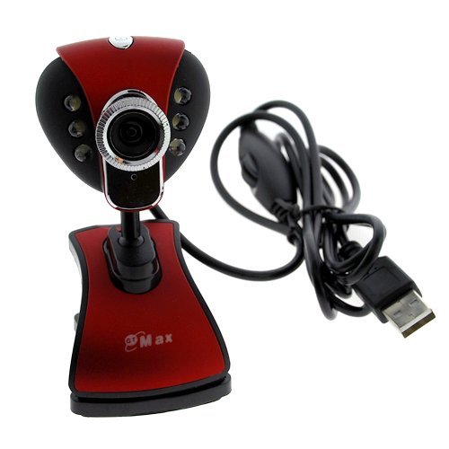 USB 2.0 HD Webcam Video Web Cam Camera 12 MP Mega pixel For PC Laptop – Red