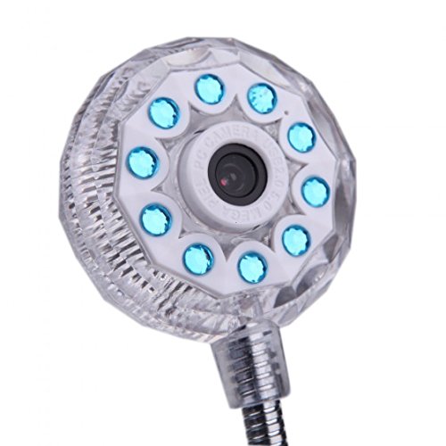 Kingzer USB 2.0 HD Camera Web Cam 2 LED 7 Colors with MIC Microphone for Computer Desktop PC Laptop Skype