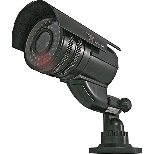 Wireless Indoor/Outdoor Decoy Bullet Surveillance Camera with Flashing LED Light – Black