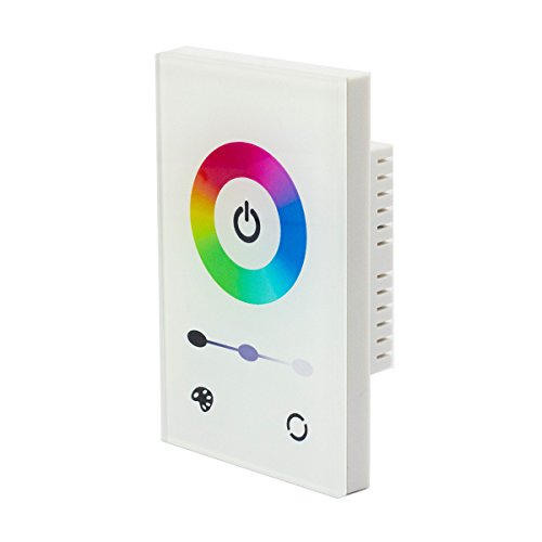 RGB (Multi-color) Wall-mounted Glass Touch Screen RGB LED Controller – 3 Channel LED Dimmer Switch for RGB LED Lights (White) Reviews