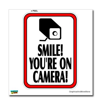 Smile You’re On Camera Video Surveillance – Business Sign – Window Wall Sticker