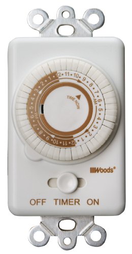 Woods 59745 Switch Timer Repeats Daily, 24-Hour Cycle, Convert Light Switch to Timer