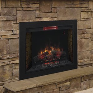 ClassicFlame 33-Inch Infrared Fireplace Insert & Flush Mount Conversion Kit – 33II310GRA-BBKIT33