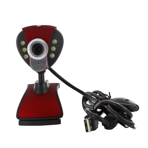 Skque® USB2.0 Adjustable 12MP 6 LED Webcam Camera w/ Microphone and Light Control for PC Laptop