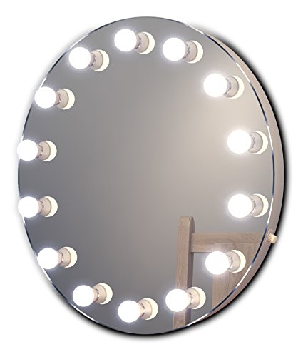 Round Hollywood Makeup Mirror with Warm White Dimmable LED lamps k250WW