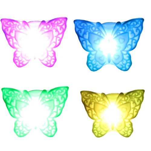 ZTDM 5 PCS of 7 Color Changing Romantic Butterfly LED Night Light Christmas Wedding Party Decor Lamp