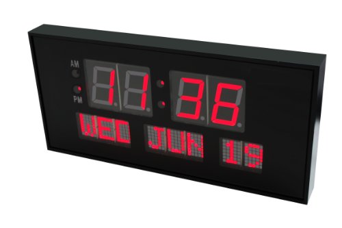 Metro Fulfillment House Digital Led Calendar Clock, 15 3/4″ Day And Date | Large Clock Shelf Or Wall Mount Reviews
