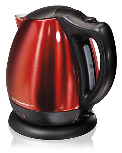 Hamilton Beach Stainless Steel Red Ensemble Electric Kettle,  10-Cup