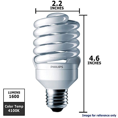 Philips 414060 – EL/mdT2 23W 4.1K Twist Medium Screw Base Compact Fluorescent Light Bulb