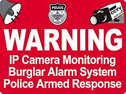 Surveillance Security Camera Warning Stickers Signs Police Dispatch CCTV 4pcs