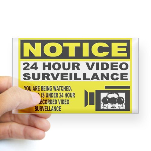 CafePress Security Camera Warning Rectangle Sticker Sticker Rectangle – Standard