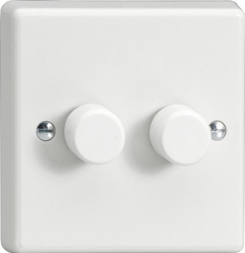 Varilight Classic White, LED Dimmer Switch – V-Pro Series, 2 Gang (Single), 1 or 2 Way, 250 Watt (Trailing Edge) by VARILIGHT
