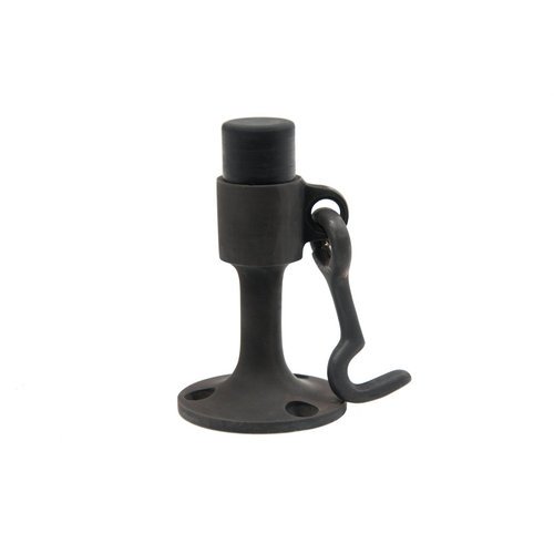 Ives WS449 Cast Brass or Aluminum Wall Door stop with Manual Hold-Open Hook 5 3/, Oil Rubbed Bronze