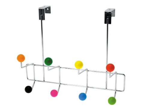 Present Time Over the Door Chrome Plated Hanger with Multi Color Knobs
