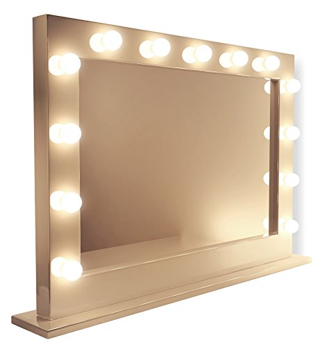 High Gloss White Hollywood Makeup Dressing Room Mirror with Dimmable Bulbs k313
