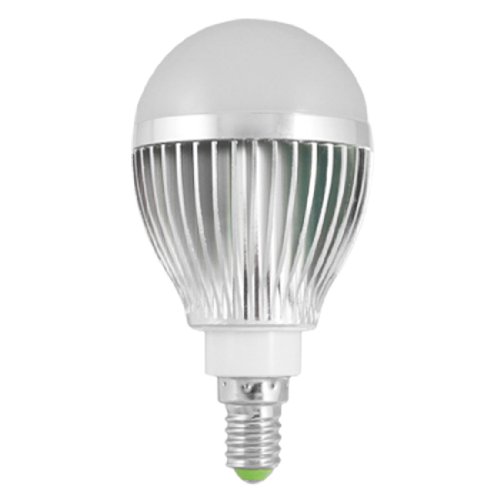 Metal Shell 5W 5 LEDs Ball Bulb Lamp E14 Screw Base White Light
