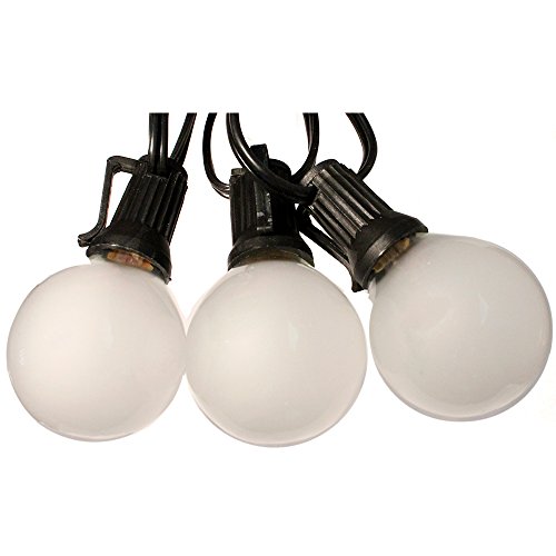 Globe Light Strand Black 25ft Frosted bulbs – Wedding Lights G40 Globe Lights Reviews