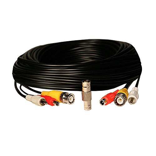 50 ft. RCA Audio / BNC Video / 2.1mm DCPower Extension Cable – Black
