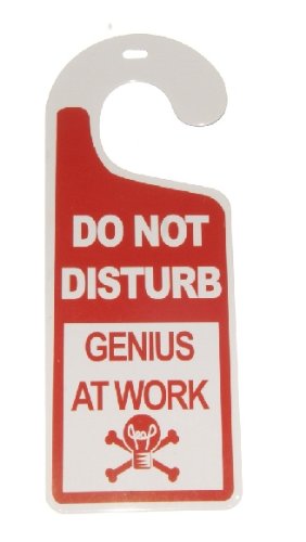 Do Not Disturb…Genius At Work Tin Door Knob Hanger for Bedroom, Dorm, Lab