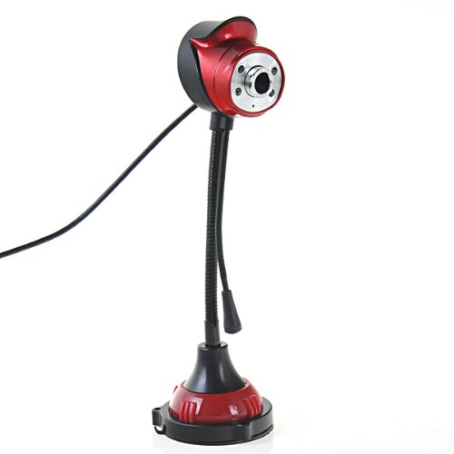 Generic Microphone USB Flexible Goose Neck 8.0MEGA Pixel Webcam Web Cam Red +Black 4 LED Camera MIC for PC Laptop
