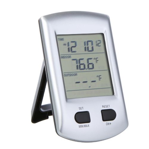 Specam Indoor Outdoor LCD display Digital Wireless Thermometer Weather Station Clock For Home Garden