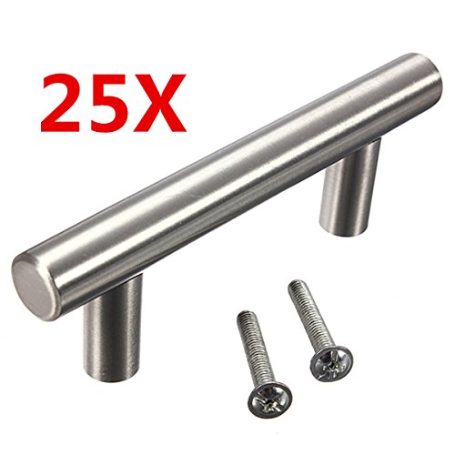 KINGSO 25pcs Stainless Steel Kitchen Door Cabinet T Bar Handle Pull Knobs Hardware Set 4″- 16″ Reviews