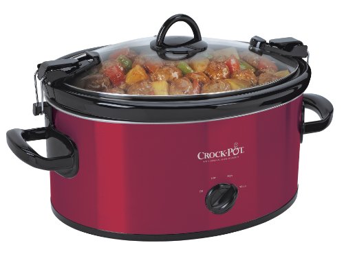 Crock-Pot SCCPVL600-R Cook’ N Carry 6-Quart Oval Manual Portable Slow Cooker, Red