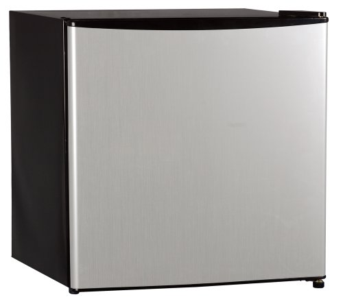 Midea HS-65L Compact Single Reversible Door Refrigerator with Freezer, 1.7 Cubic Feet Stainless-Steel
