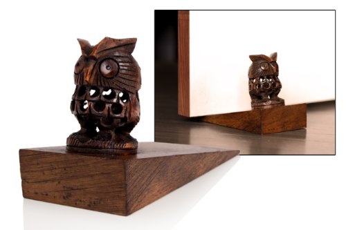 Handcrafted Owl Shaped Rosewood Door Stopper Wall Mount Wooden Furniture Accessories Holder Hardware Knobs Floor Blocker Closers Jammer