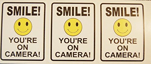 6pcs CCTV Video Surveillance Decal Smile on Camera Security Stickers for Home