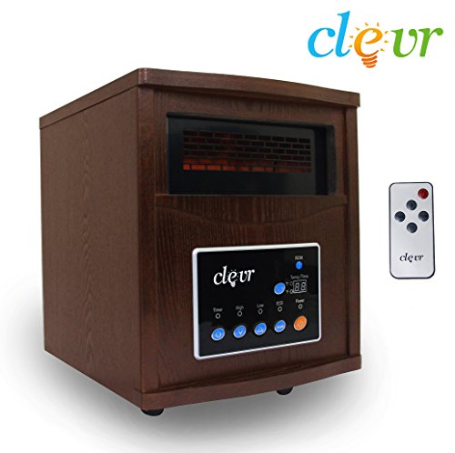 Clevr Portable Electric 1500w Infrared Heater Quartz Wood 1200 SQFT Fireplace