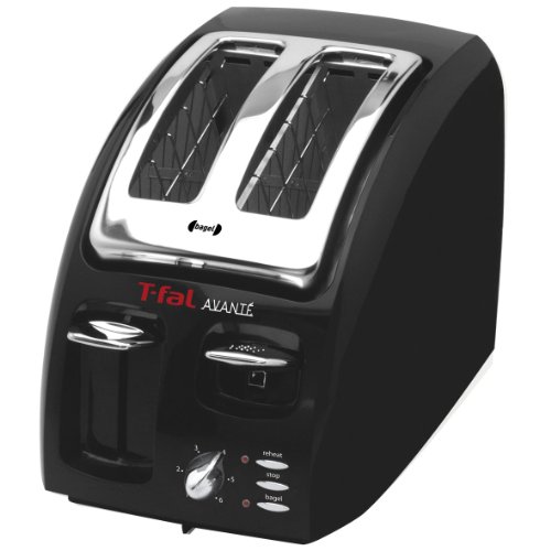 T-fal 874600 Classic Avante 2-Slice Toaster with Bagel Function, Black