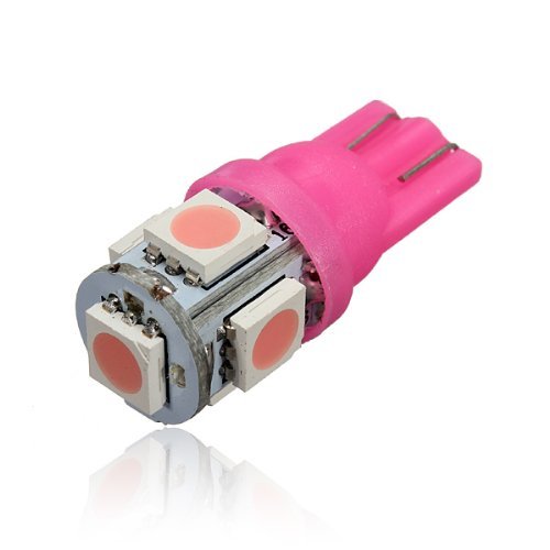New 10 x Car T10 158 194 168 W5W 5050 SMD Car Side Wedge Tail Light Bulb LED Lamp DC 12V Lights Super Bright High Power (Pink)