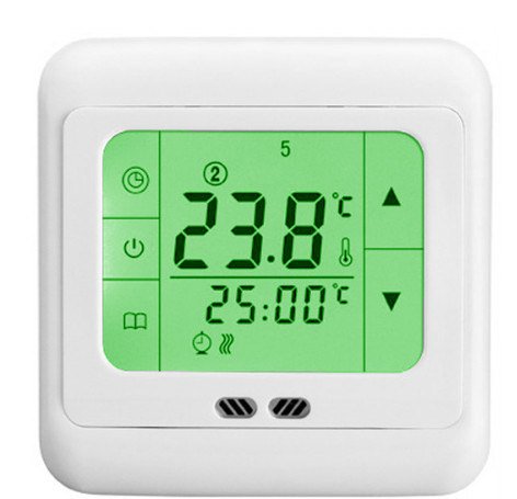 LCD Programmable Touch Screen green backlight Digital Under floor Heating Room Thermostat