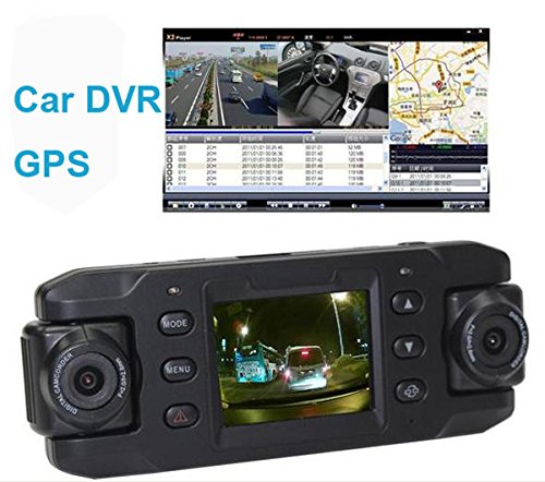 Generic 2.3″ LCD Twins Cam HD Car Camcorder with G Sensor & GPS module AV out X8000