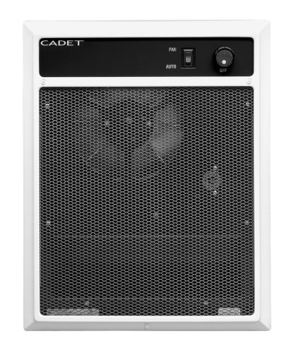 Cadet NLW Series 14-1/4 in. x 19-1/14 in. 2,000-Watt 208-Volt In-Wall Fan-Forced Electric Heater with Grill White