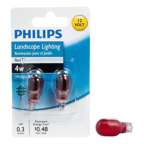 4-Watt Incandescent T5 12-Volt Red Landscape Lighting Wedge Base Light Bulb