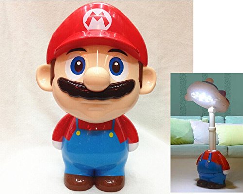 Nichome®Super Mario Cute Cartoon LED Rechargeable Table Light Nightlight Bedside Lamp for Children’s Gift (Mario Red)