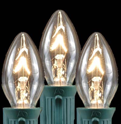 Novelty Lights, Inc. C7-5-CL Outdoor Patio Party Christmas Replacement Bulbs, Clear, 25 Pack