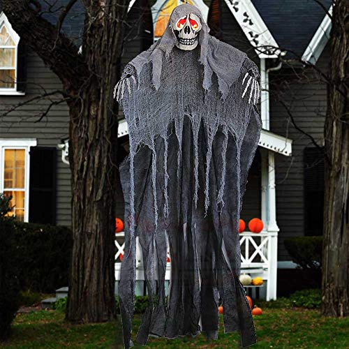 ATDAWN 5.6 Ft Hanging Screaming Ghost Decoration, Halloween Skeleton ...