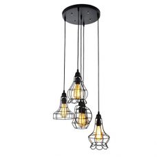Electro_bp;rustic Barn Metal Chandelier Max 200w with 5 Light Black ...