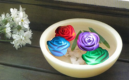 Waterproof Floating Rose Flower Color Changing LED Night Flameless Home Decor 