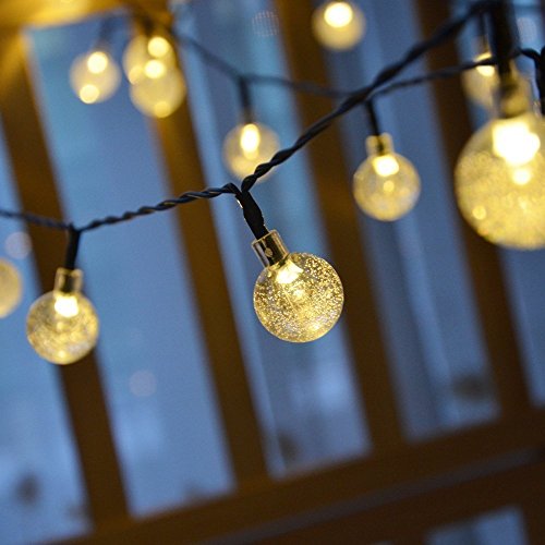 INST 16.4Ft 30 LED Crystal Ball Solar Powered Outdoor String Lights for ...