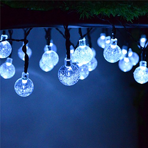 INST 16.4Ft 30 LED Crystal Ball Solar Powered Outdoor String Lights for ...