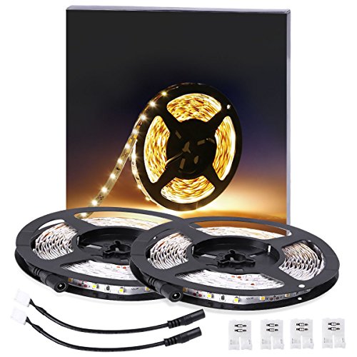 LE® 2 Pack * 16.4ft LED Strip Lights, 300 Units SMD 3528 LEDs,12V DC ...