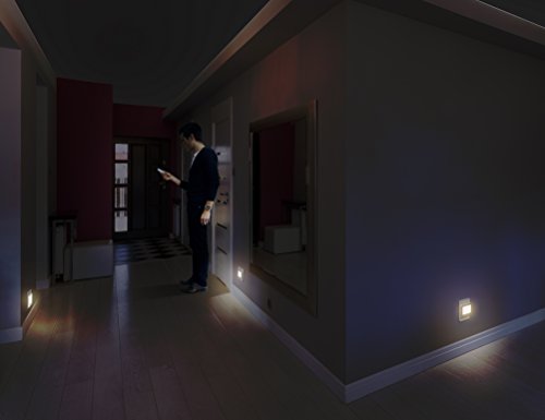 or Any Dark Room Cool-Touch Design for Bedroom Ultra Slim Bathroom Hallway Warm White LED Concepts Pack of 2 Plug-in LED Night Lights Stairways