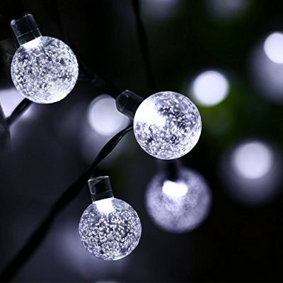 LUCKLED Globe Solar String Lights, 20ft 30LED Fairy Bubble Crystal Ball ...
