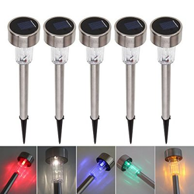 OlymStore® Set of 10pcs Color Changing Stainless Steel Solar Powered ...