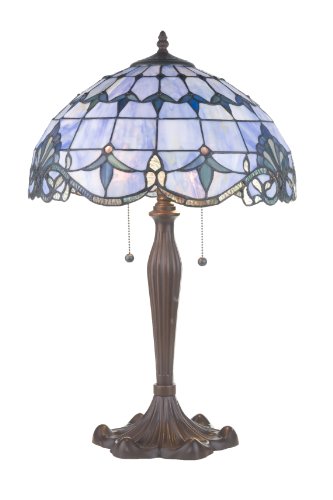 River of Goods 4286 24″H Blue Allistar Stained Glass Table Lamp – Bulbs ...
