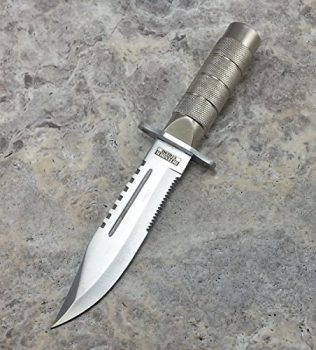 Serrated Blade 8.5 Inch Survival Knife Heavy Duty Stainless Steel with ...